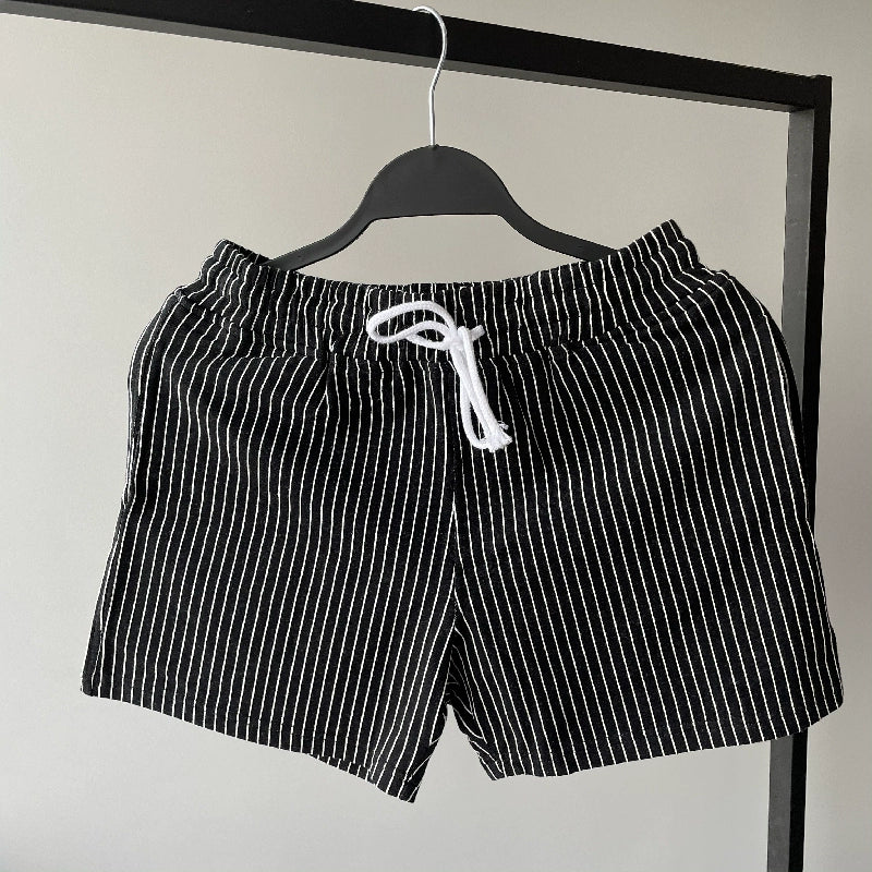 Cotton Striped 3-quarter Casual Shorts
