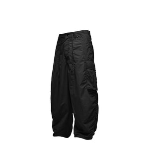 Fine Check Loose Workwear Wide-leg Pants