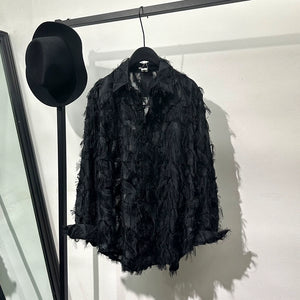 Cut-out Feather Tassels Loose Shirt