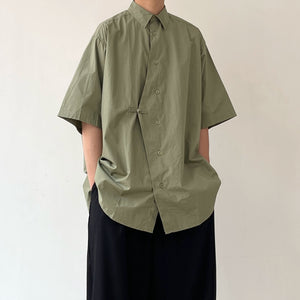 Japanese Retro Pure Cotton Loose Buttoned Shirt