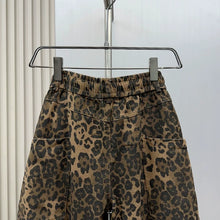 Load image into Gallery viewer, Leopard Print Jacquard Loose Straight Leg Casual Pants
