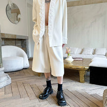 Load image into Gallery viewer, Lace Trim Blazer Casual Straight Wide-leg Shorts Two-piece Suit
