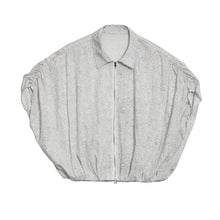 Load image into Gallery viewer, Women Pleated Textured Zip-up Collar Shirt

