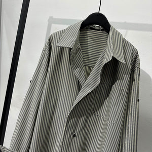 Striped Irregular Lapel Shirt
