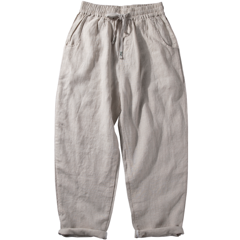 Breathable Straight-Leg Loose Linen Trousers