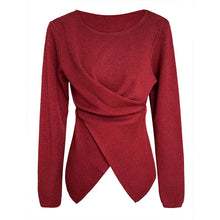 Load image into Gallery viewer, Irregular Hem Cross-over Knit Sweater

