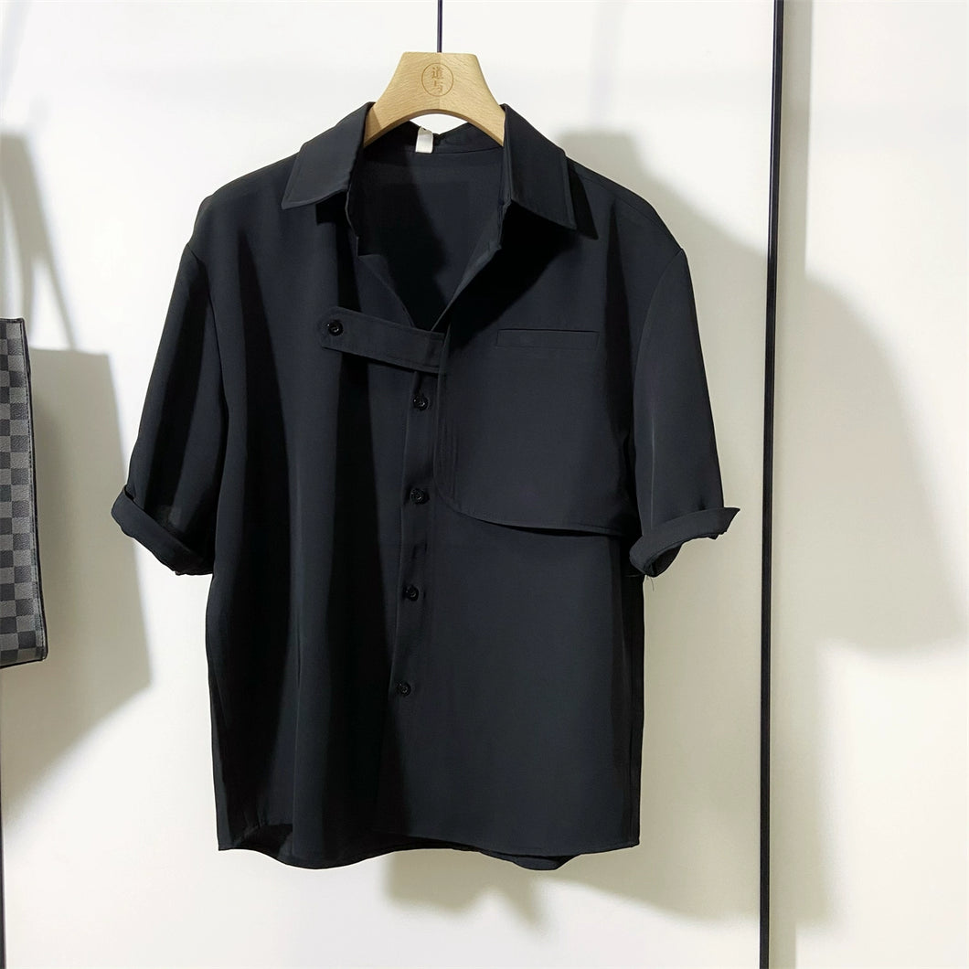 Summer Thin Loose Ice Silk Shirt