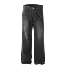 Load image into Gallery viewer, American Washed Distressed Wide-leg Jeans
