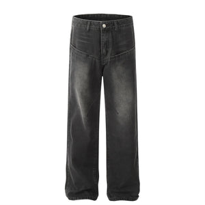 American Washed Distressed Wide-leg Jeans