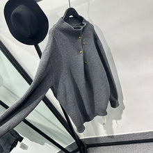 Load image into Gallery viewer, Vintage Turtleneck Button Loose Sweater
