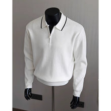Load image into Gallery viewer, Half-zip Collar Pullover Knit Polo Shirt
