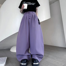 Load image into Gallery viewer, Scimitar Button Loose Casual Wide-leg Pants
