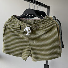 Load image into Gallery viewer, Cotton Striped 3-quarter Casual Shorts
