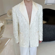 Load image into Gallery viewer, Sequined Lapel Single-button Blazer
