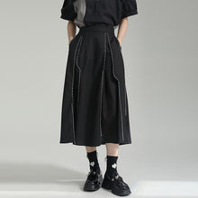 Load image into Gallery viewer, Topstitched A-line Irregular Skirt
