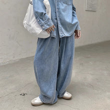 Load image into Gallery viewer, Denim Loose-fitting Wide-leg Trousers
