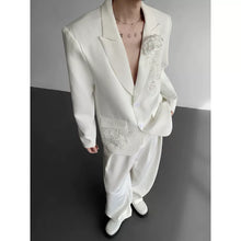 Load image into Gallery viewer, Embroidered 3D Floral Casual Blazer
