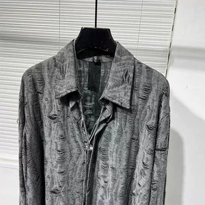 Ripped Loose Vintage Raw-edge Shirt