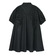 Load image into Gallery viewer, Loose Backless Embroidered Butterfly Shirt Dress
