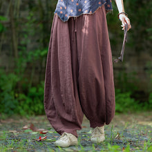 Load image into Gallery viewer, Loose Cotton And Linen Patchwork Bloomers
