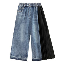 Load image into Gallery viewer, Vintage Contrast Panel Pleated Jeans
