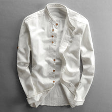 Load image into Gallery viewer, Solid Color Stand Collar Slim Shirt
