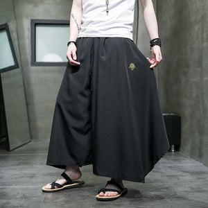 Loose Embroidered Irregular Culottes