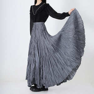 Irregular A-line Pleated Skirt