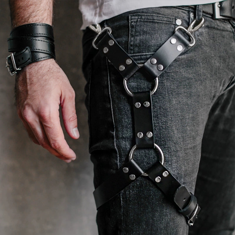 Thigh Restraint Leather Waist Chain Strap