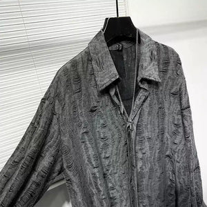 Ripped Loose Vintage Raw-edge Shirt