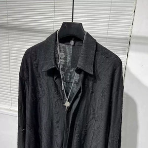 Ripped Loose Vintage Raw-edge Shirt