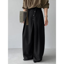 Load image into Gallery viewer, Women's Asymmetrical Slanted Button Curved Wide-leg Trousers
