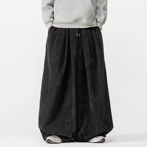 Corduroy Straight Wide-leg Harem Pants