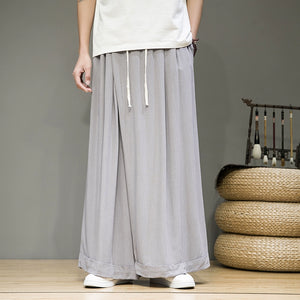 Cotton And Linen Casual Straight Pants