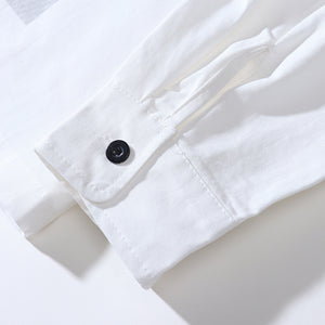 Black Shadow Print Loose Lapel Shirt
