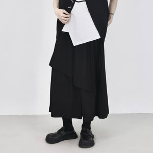Irregular Multi-layered Strappy Wide-leg Pants Skirt