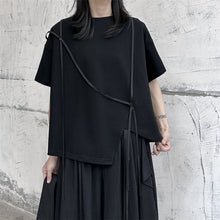 Load image into Gallery viewer, Japanese Style Irregular Round Neck Loose T-shirt
