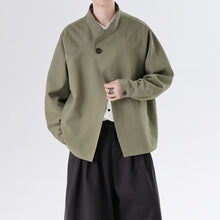 Load image into Gallery viewer, Cotton and Linen Loose Casual Stand Collar Jacket
