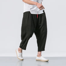 Load image into Gallery viewer, Japanese Casual Cotton and Linen Cropped Harem Pants
