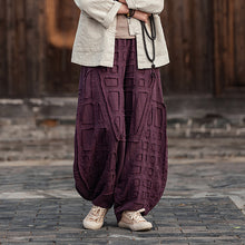 Load image into Gallery viewer, Raw-edge Linen Wide-leg Harem Pants
