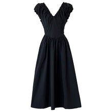 Load image into Gallery viewer, French Waist Halter V-neck Pleated Dress
