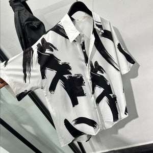 Graffiti Print Loose Casual Shirt