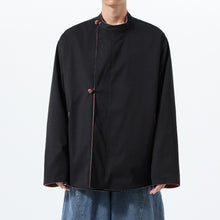 Load image into Gallery viewer, Reversible Stand Collar Frog Button Loose Hanfu Cardigan
