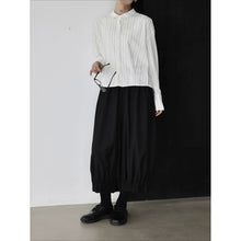 Load image into Gallery viewer, Women's Japanese Vertical Striped Loose Long Sleeve Shirt
