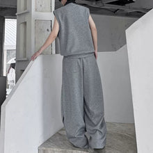 Load image into Gallery viewer, Color-block Collared Vest Casual Trousers Two-piece Set
