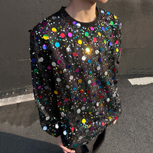 Load image into Gallery viewer, Crew Neck Colorful Sequined Sweatshirt
