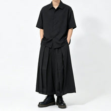 Load image into Gallery viewer, Japanese High Waist Asymmetric Cropped Wide Leg Skirt-pants
