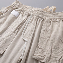 Load image into Gallery viewer, Linen Wide-leg Thin Elastic Waist Trousers
