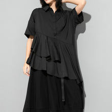 Load image into Gallery viewer, Women's Irregular Ruffle Mid-Length Shirt
