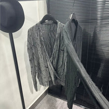 Load image into Gallery viewer, Irregular Cut-out V-neck Long-sleeve Top
